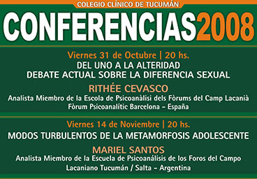 Afiche conferencias EPFCL Tucumán 2008